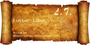 Lutter Tibor névjegykártya